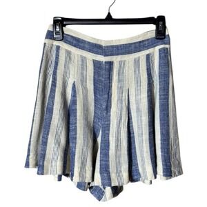 Alice + Olivia Linen Blend Striped Shorts Size 2 Nautical Coastal Euro Summer